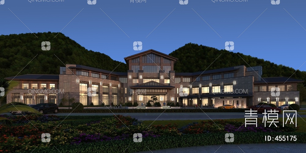 酒店建筑3D模型下载【ID:455175】
