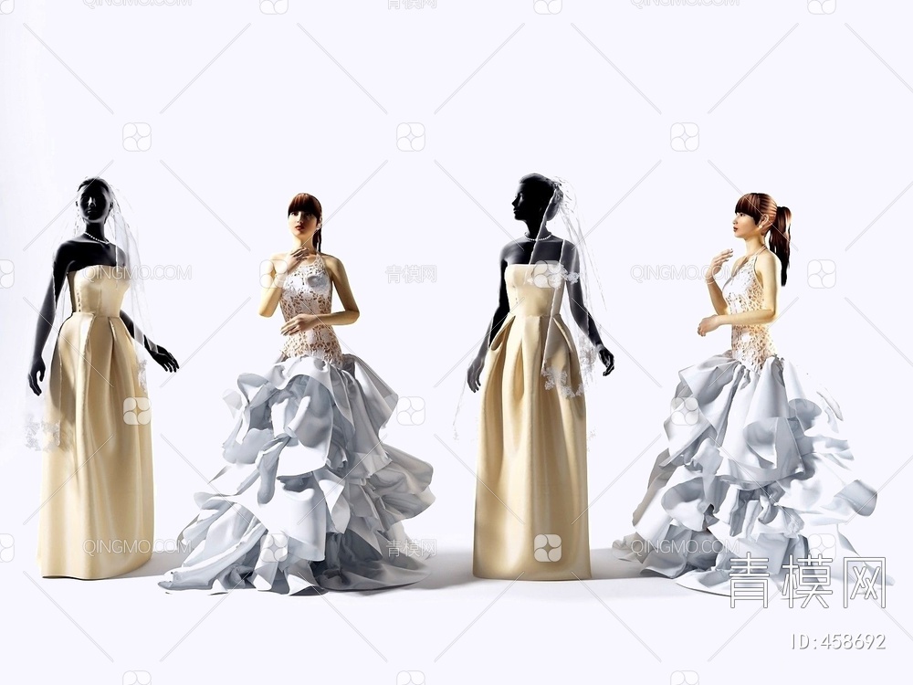 婚纱人物3D模型下载【ID:458692】