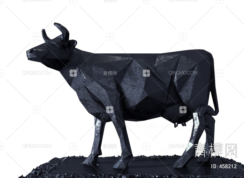 奶牛雕塑摆件3D模型下载【ID:458212】