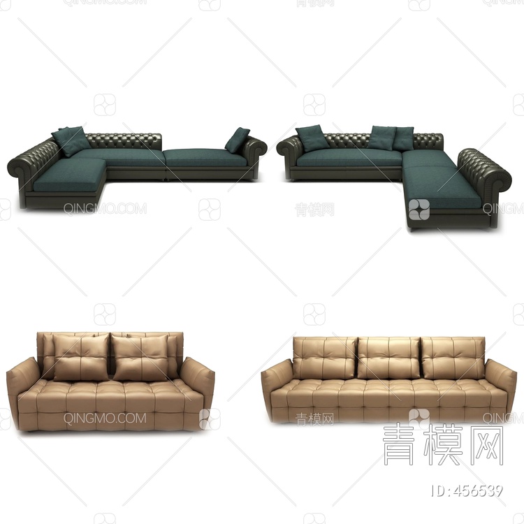 沙发组合3D模型下载【ID:456539】