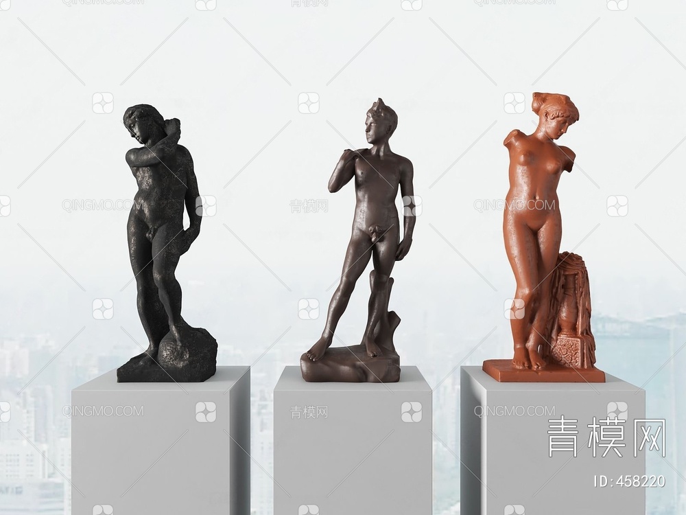 人物雕塑3D模型下载【ID:458220】