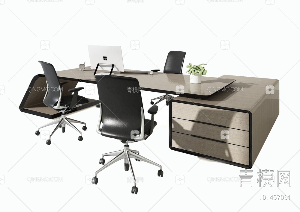 办公桌椅3D模型下载【ID:457031】