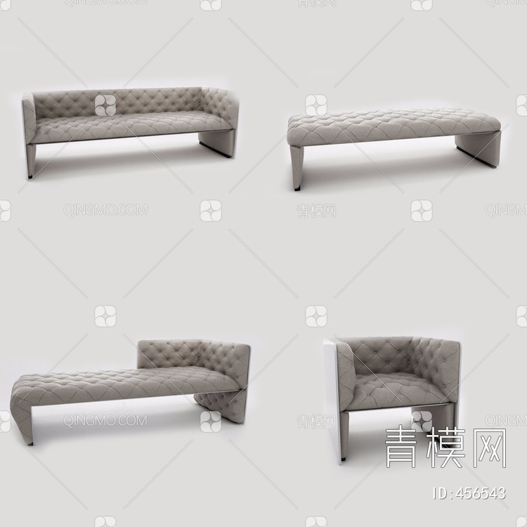 沙发组合3D模型下载【ID:456543】