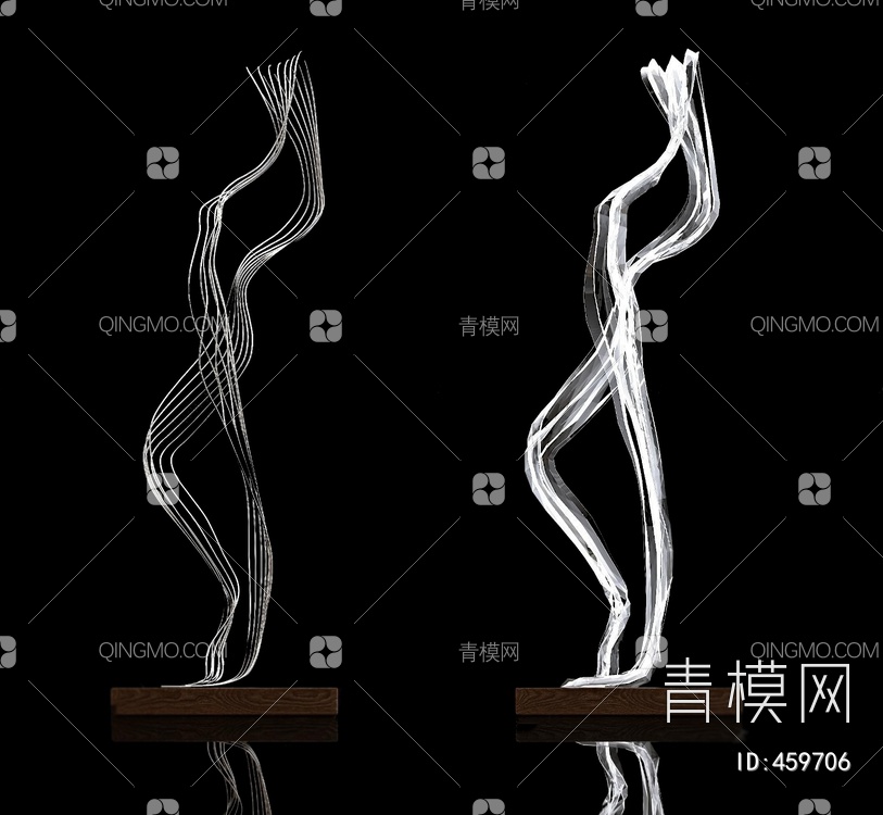抽象人物雕塑落地灯3D模型下载【ID:459706】