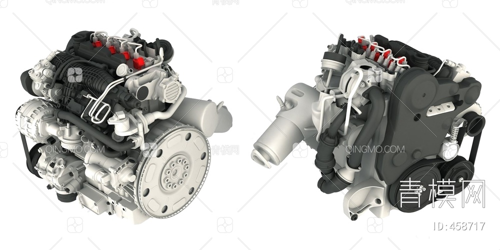 工业汽车发动机3D模型下载【ID:458717】