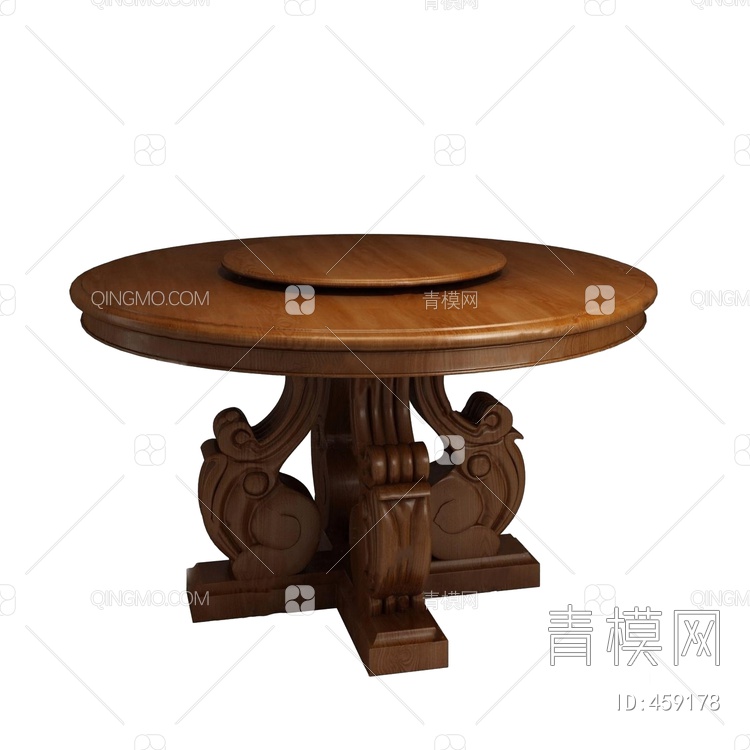 融峰 圆餐桌3D模型下载【ID:459178】