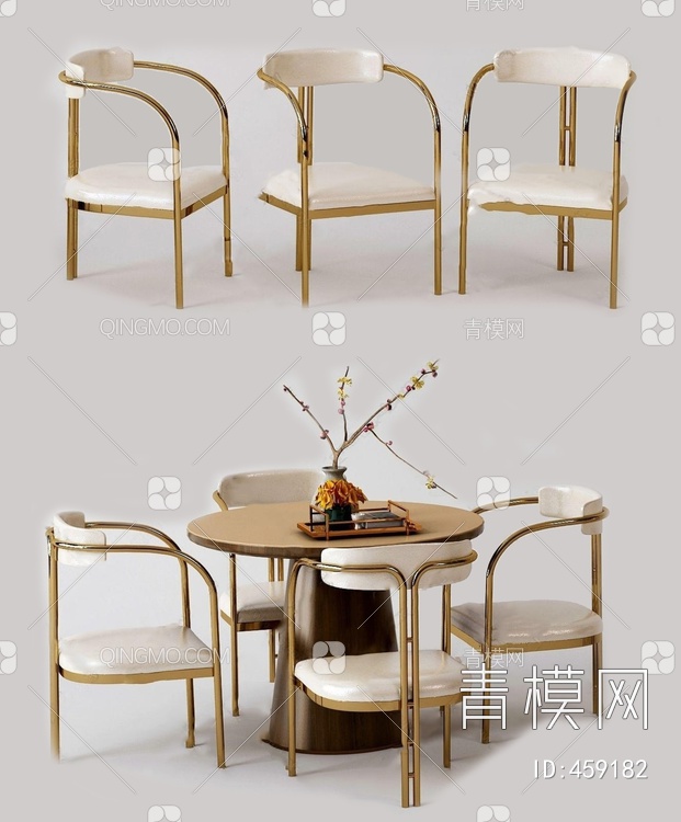 餐桌椅组合3D模型下载【ID:459182】