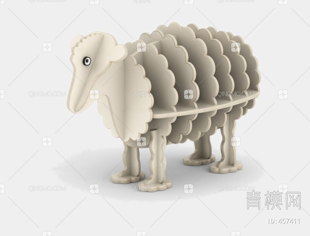 绵羊书柜3D模型下载【ID:457411】