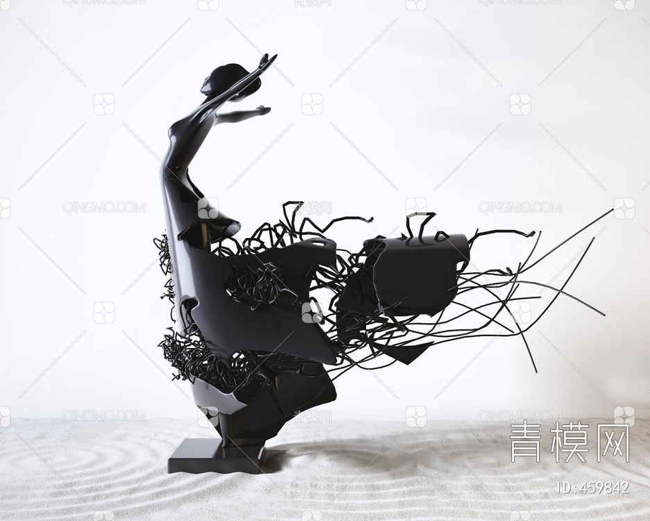 舞蹈雕塑3D模型下载【ID:459842】