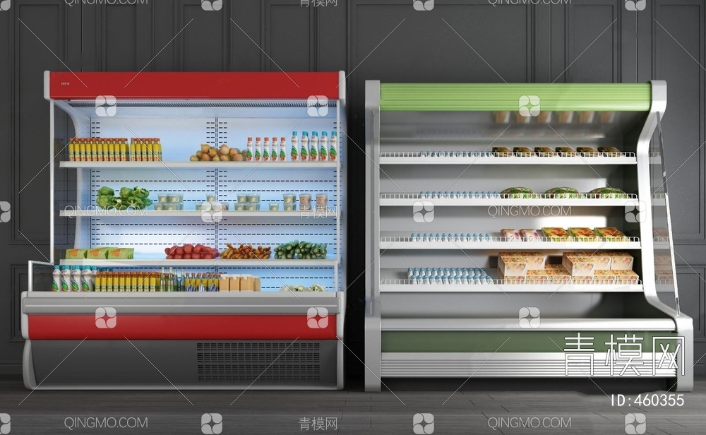 超市冰柜保鲜柜3D模型下载【ID:460355】
