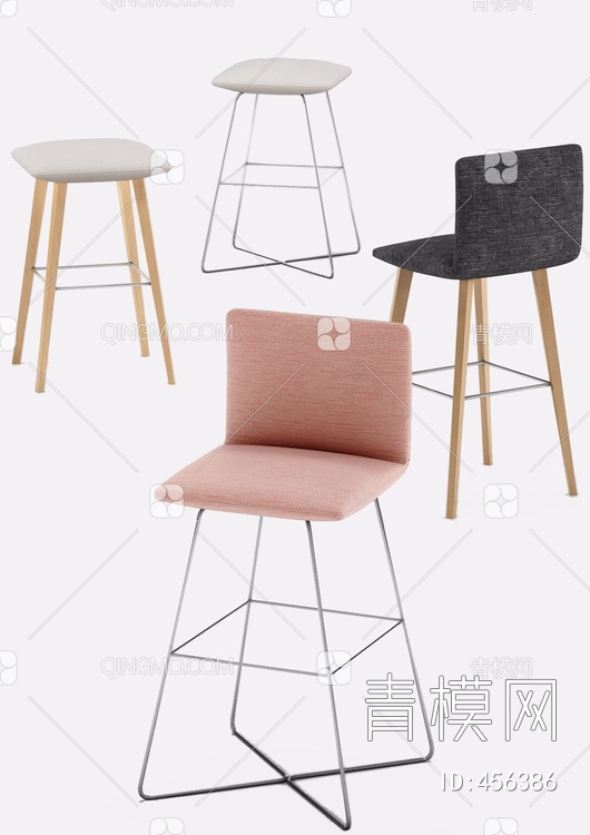 吧台椅3D模型下载【ID:456386】