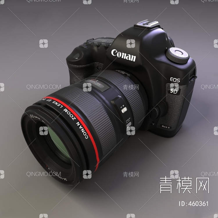 黑色单反相机3D模型下载【ID:460361】