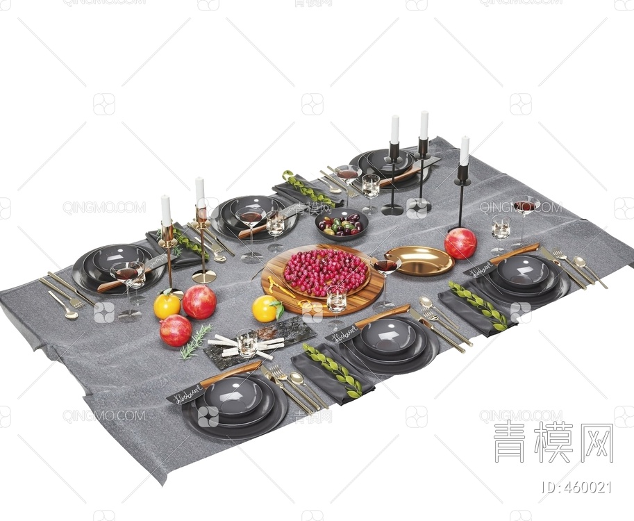 餐具组合3D模型下载【ID:460021】