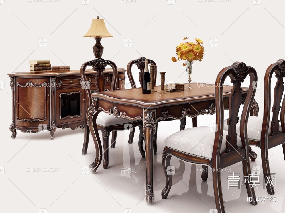 餐桌椅组合3D模型下载【ID:457185】