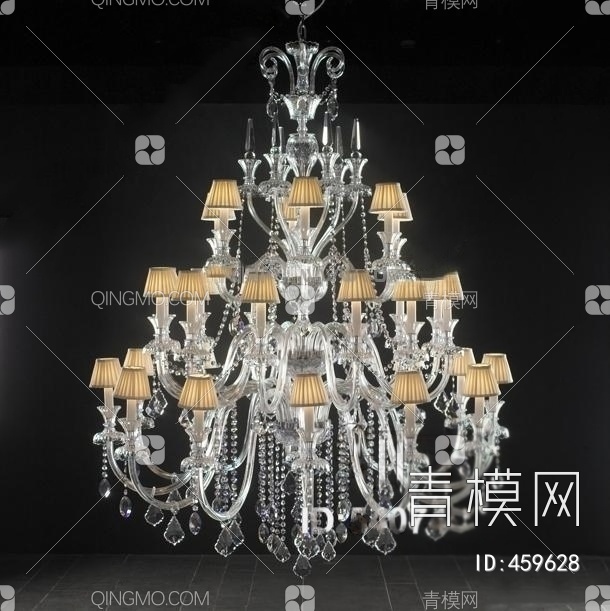 水晶灯吊灯3D模型下载【ID:459628】