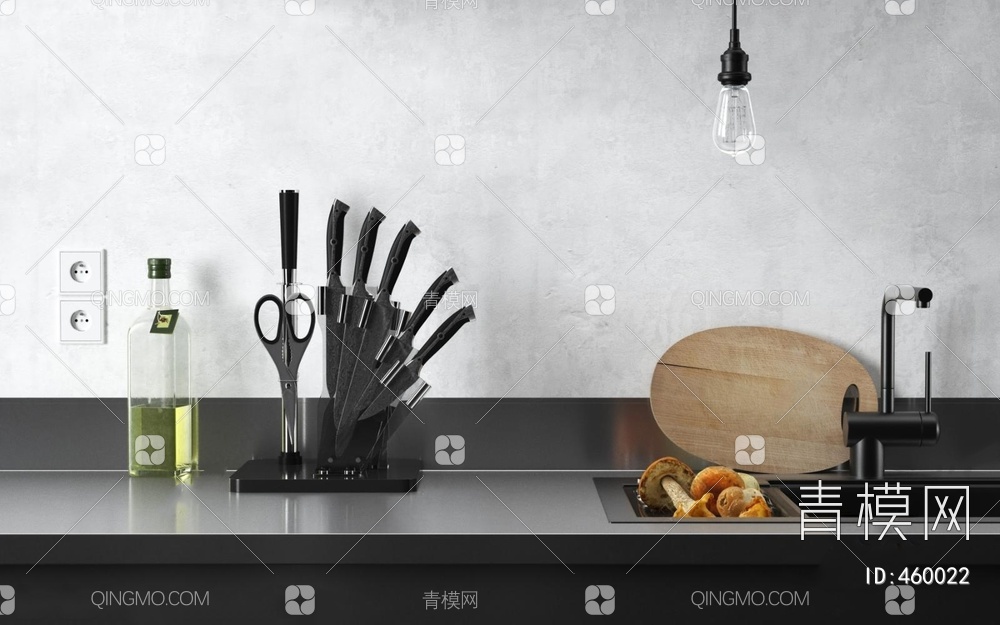 厨房刀具组合3D模型下载【ID:460022】