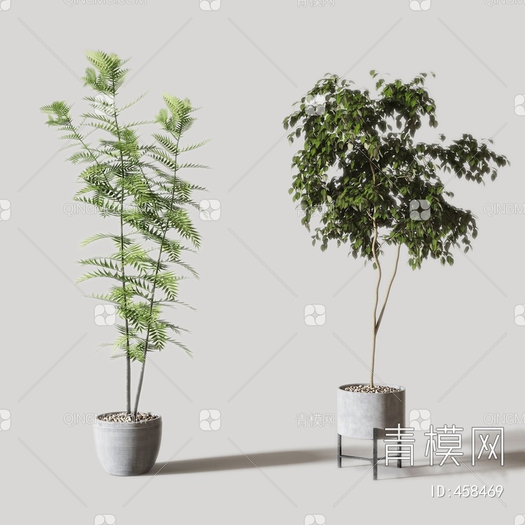 盆栽盆景植物组合3D模型下载【ID:458469】