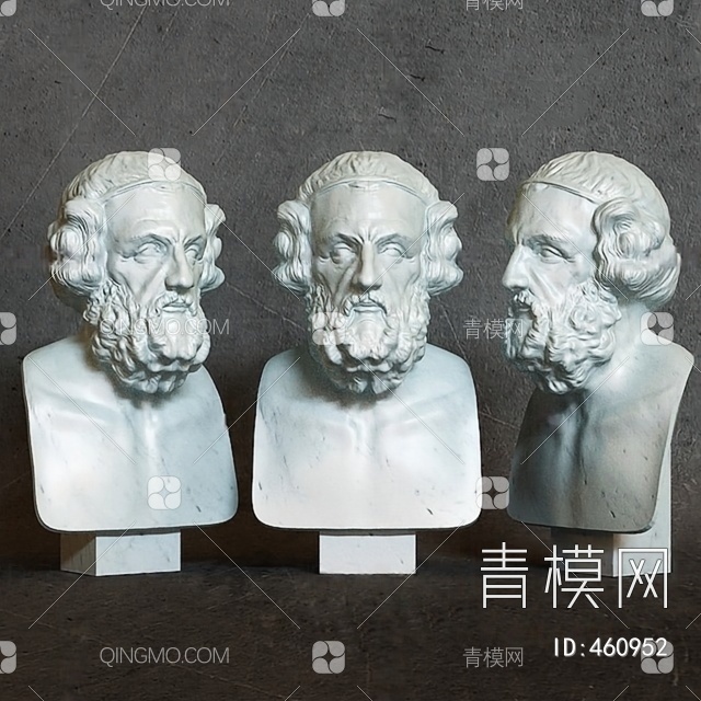 人物雕塑艺术品3D模型下载【ID:460952】
