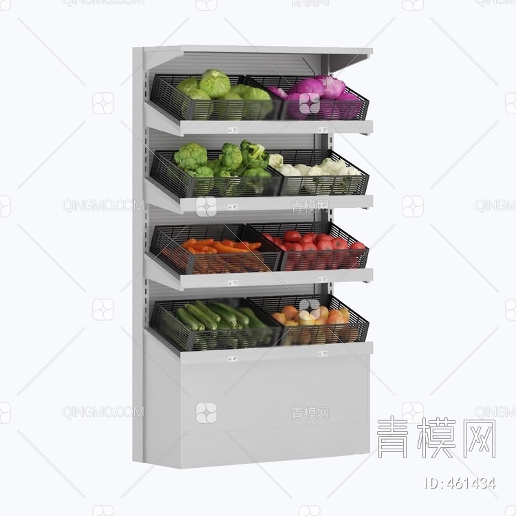 蔬菜货架3D模型下载【ID:461434】