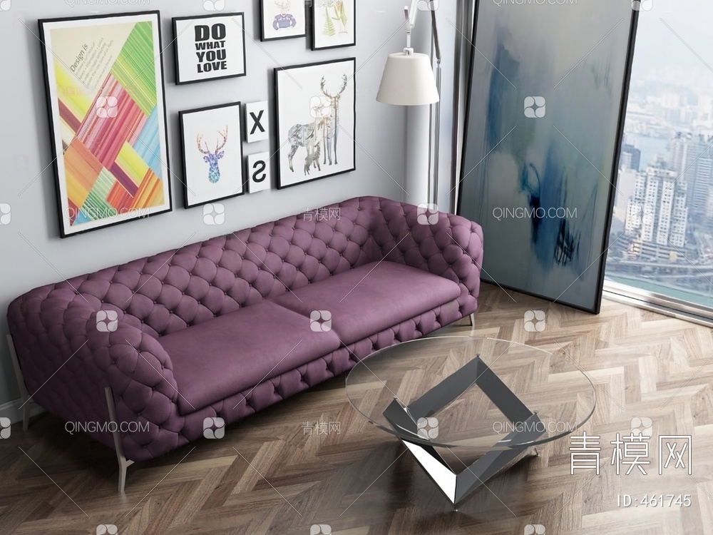双人沙发3D模型下载【ID:461745】