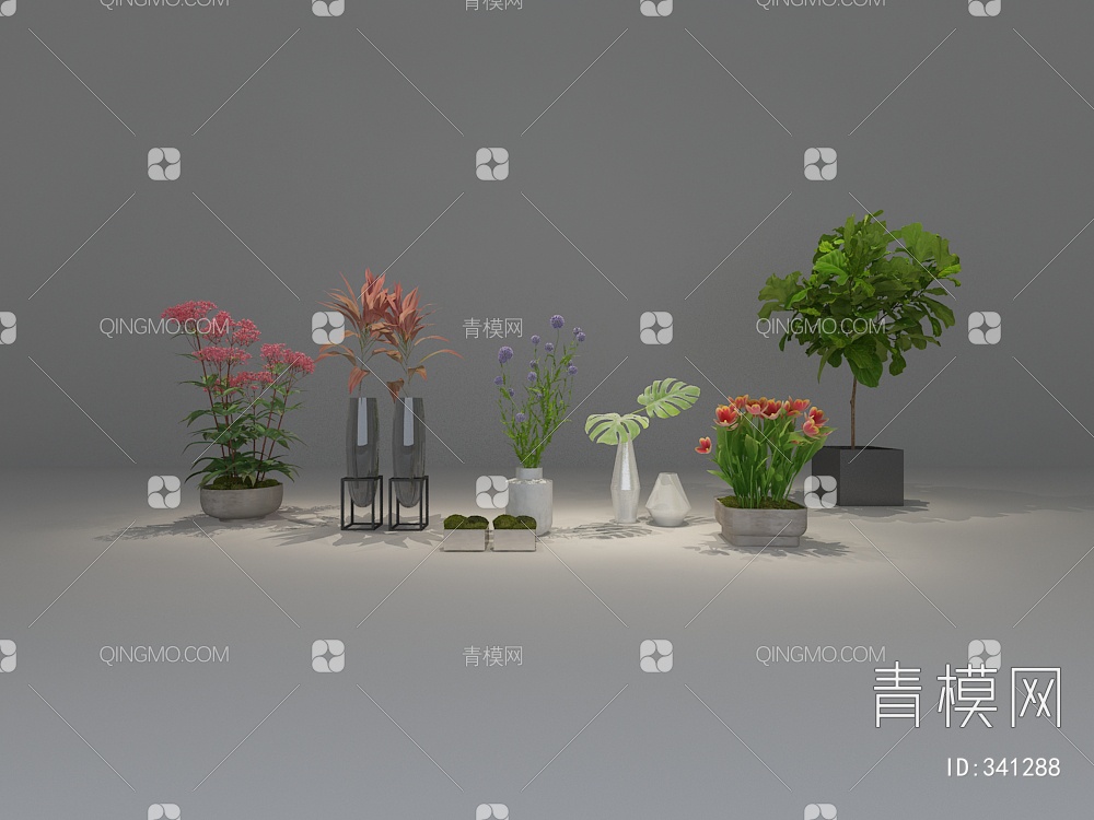 植物组合3D模型下载【ID:341288】