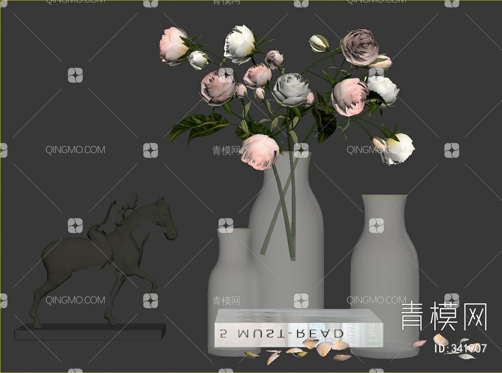 花瓶装饰摆件3D模型下载【ID:341907】