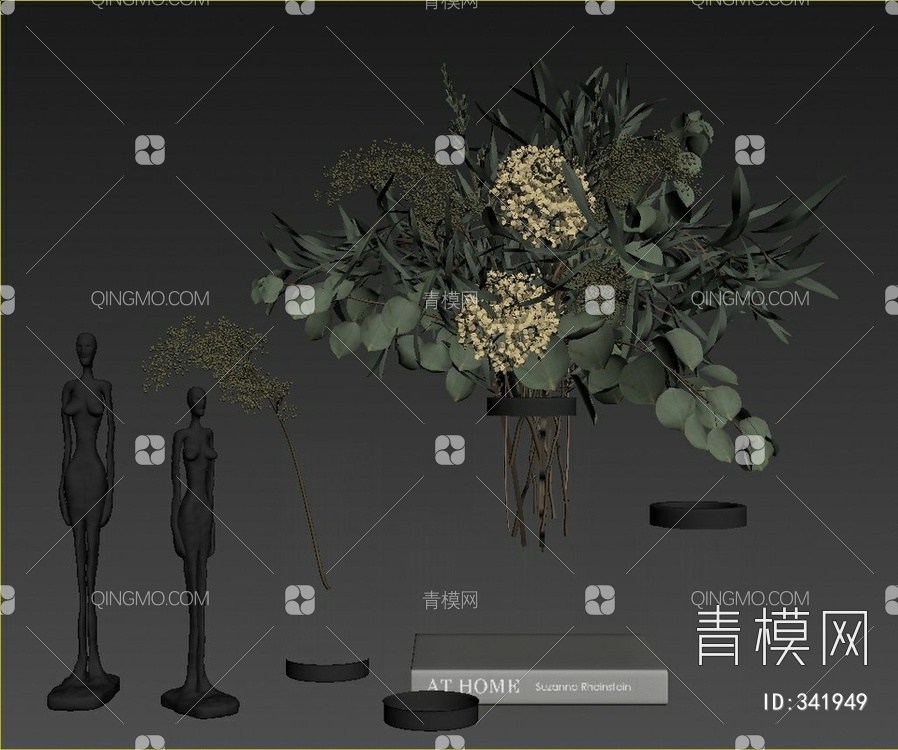 花瓶装饰摆件3D模型下载【ID:341949】