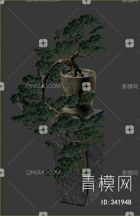 松树盆栽3D模型下载【ID:341948】