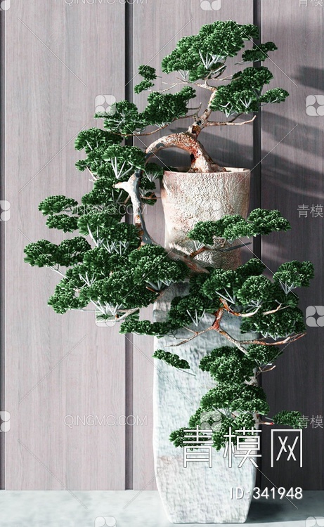 松树盆栽3D模型下载【ID:341948】