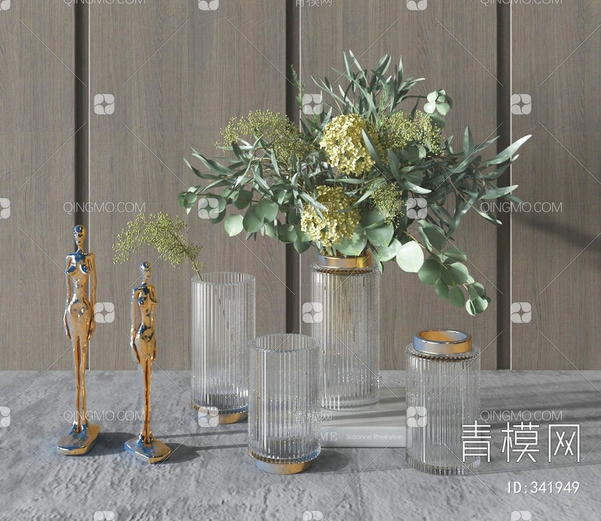 花瓶装饰摆件3D模型下载【ID:341949】