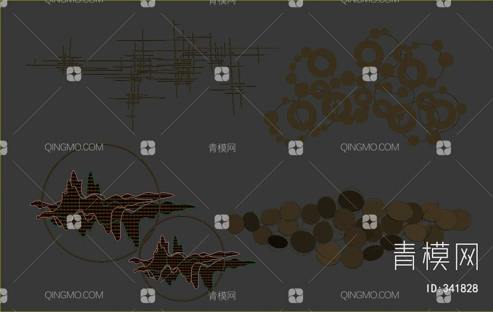 壁饰组合3D模型下载【ID:341828】