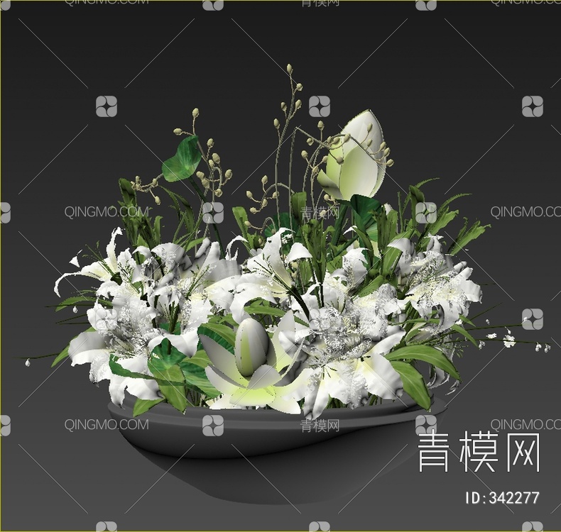 百合花卉3D模型下载【ID:342277】