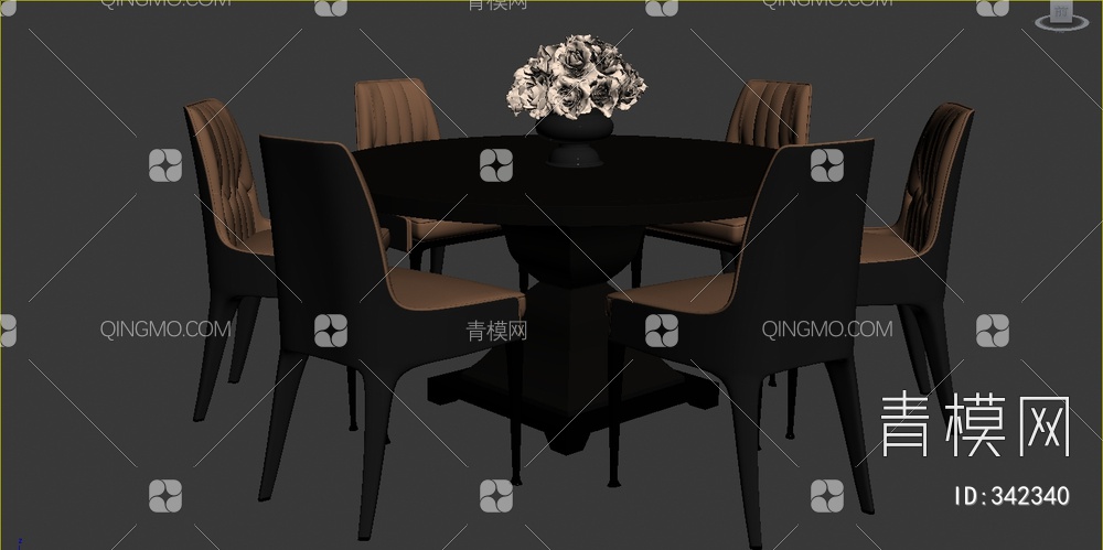 餐桌椅组合3D模型下载【ID:342340】
