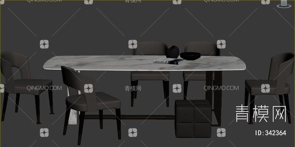 餐桌椅组合3D模型下载【ID:342364】