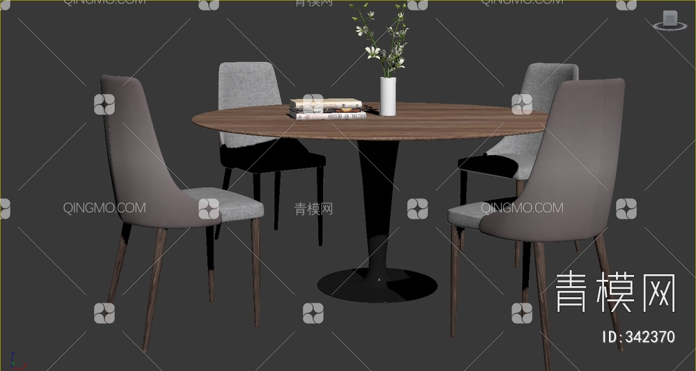 餐桌椅组合3D模型下载【ID:342370】