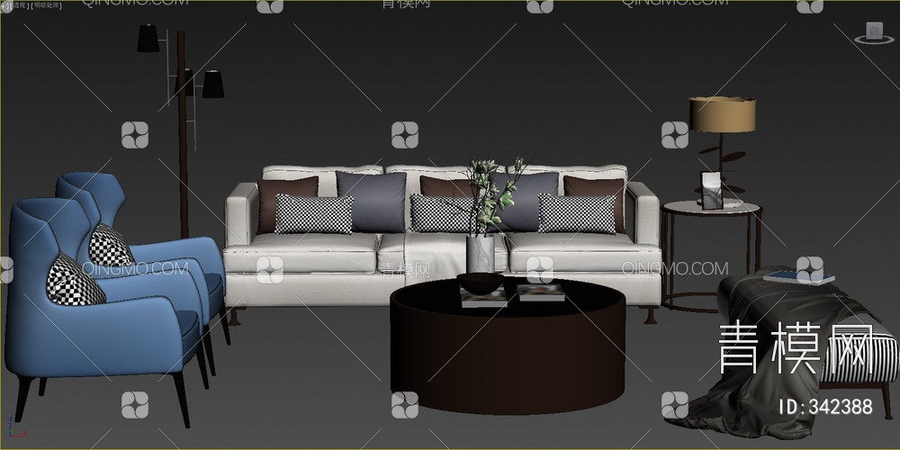 组合沙发3D模型下载【ID:342388】