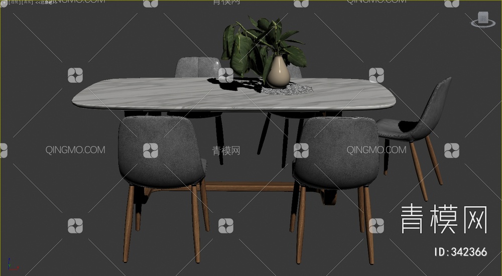 餐桌椅组合3D模型下载【ID:342366】