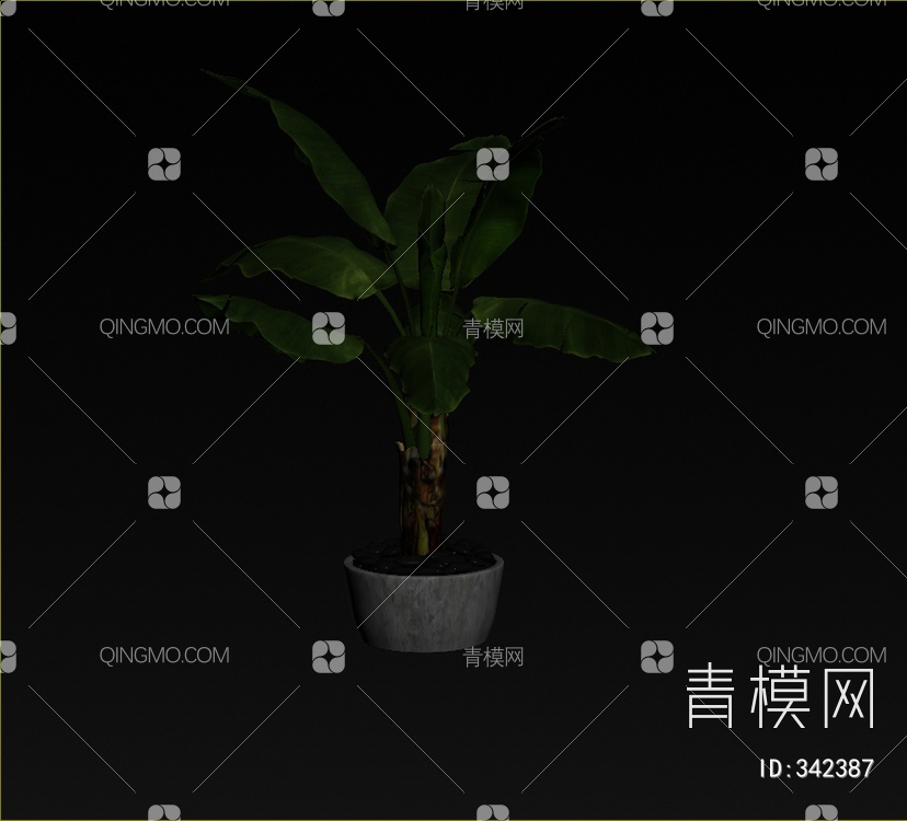 绿植盆栽3D模型下载【ID:342387】