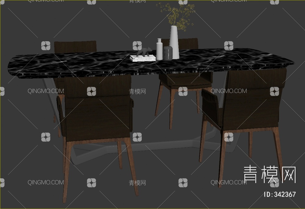 餐桌椅组合3D模型下载【ID:342367】