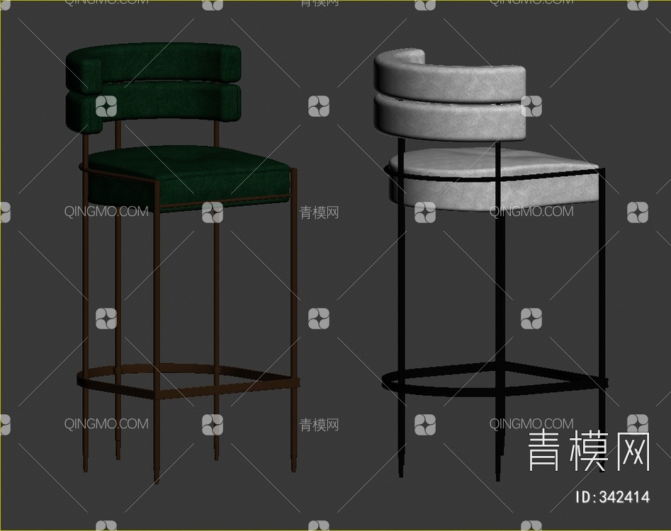 吧椅组合3D模型下载【ID:342414】