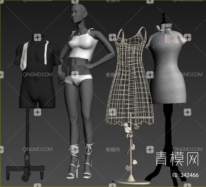 服装店模特服饰3D模型下载【ID:342466】