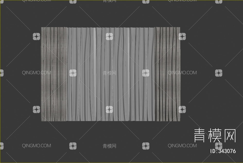 布艺窗帘3D模型下载【ID:343076】