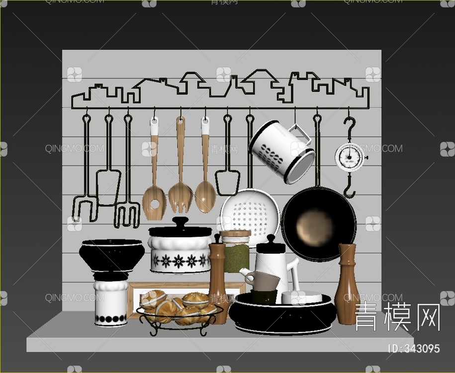 厨房用品3D模型下载【ID:343095】