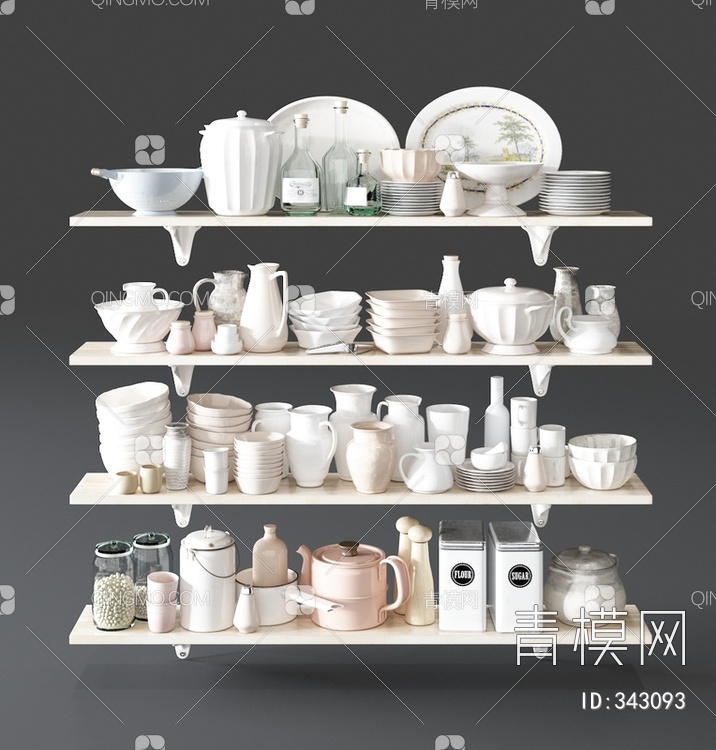 厨房用品3D模型下载【ID:343093】