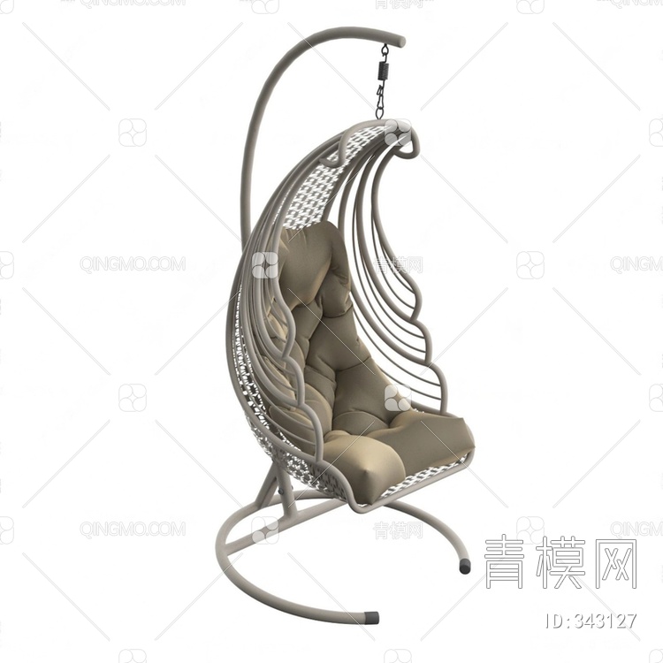 休闲布艺吊椅3D模型下载【ID:343127】