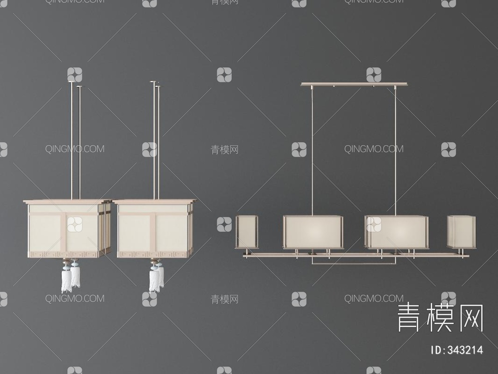 吊灯3D模型下载【ID:343214】