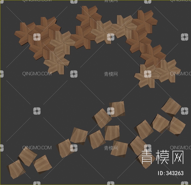 木质墙饰3D模型下载【ID:343263】