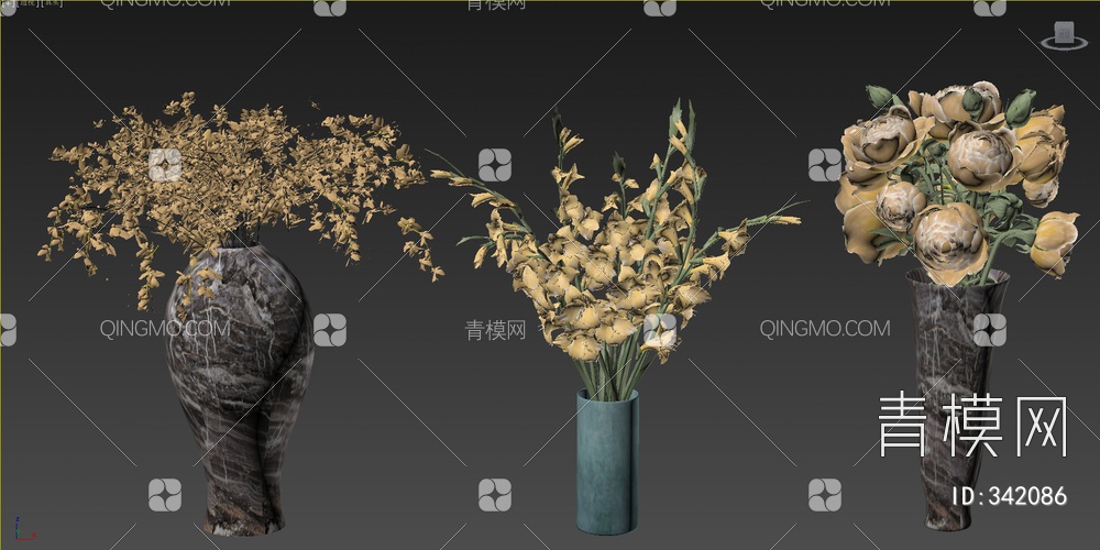 客厅花瓶摆件3D模型下载【ID:342086】