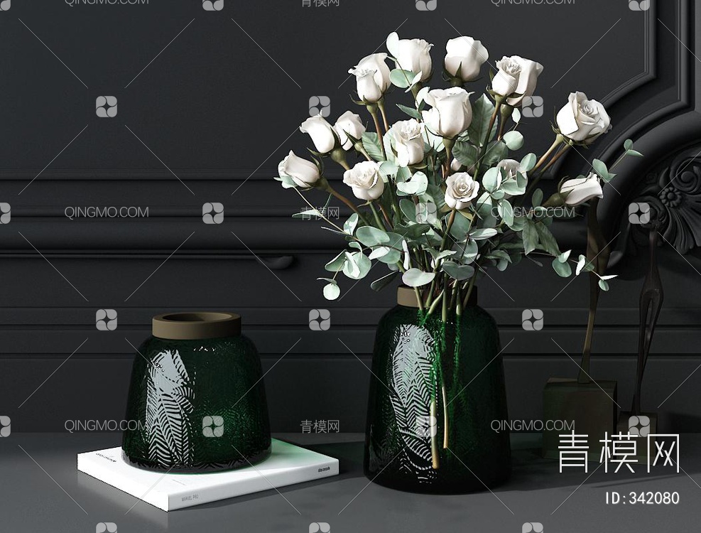 花瓶装饰摆件3D模型下载【ID:342080】