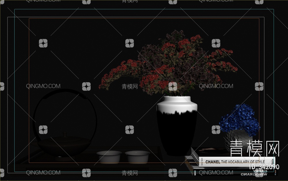茶桌饰品摆件3D模型下载【ID:342090】